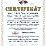 Certifikát o vytvoření českého rekordu